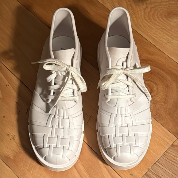 Melissa Shadow flatform ankle boots white women’s sz 9 lace up round front - Picture 6 of 12